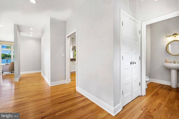 Bathroom, Interior, Recessed Lighting, Wood Texture Flooring