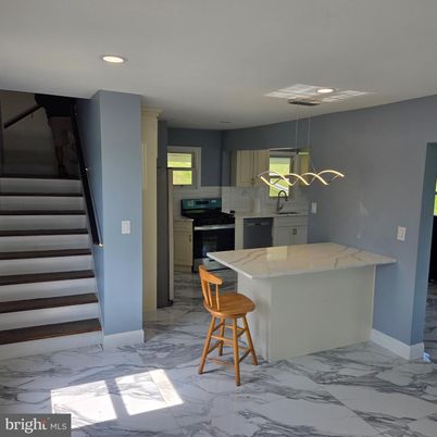 Interior, Kitchen, Marble, Pendant Lights, Recessed Lighting, Stainless Steel Appliances