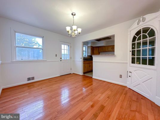 Chandelier, Empty room, Interior, Kitchen, Pendant Lights, Wood Texture Flooring