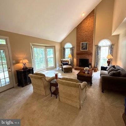 Fireplace, Interior, Living room, Recessed Lighting, Stone Walls