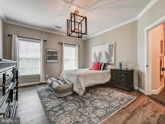 Bedroom, Interior, Pendant Lights, Wood Texture Flooring