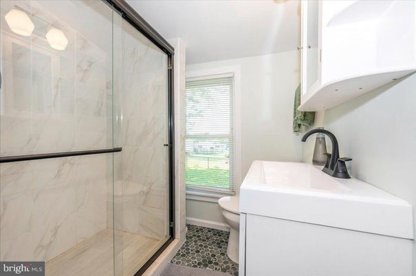 Bathroom, Glass Shower, Interior, Marble Walls