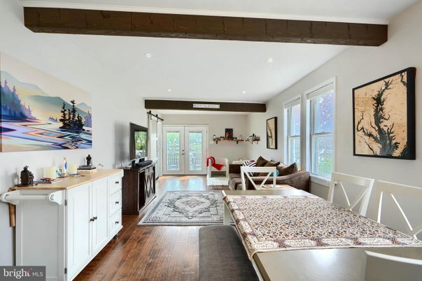 Interior, Living room, Recessed Lighting, Wooden Beams, Wood Texture Flooring