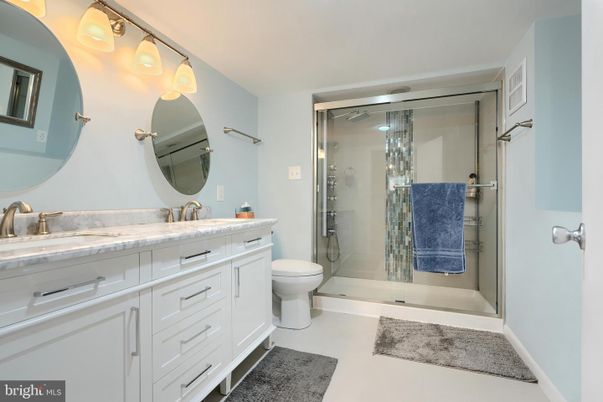 Bathroom, Dual Sink Vanities, Glass Shower, Interior