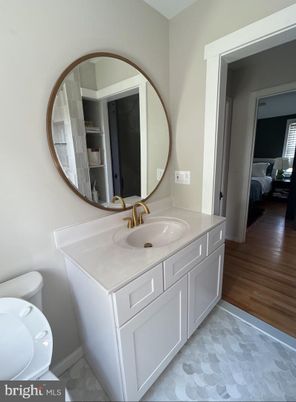 Bathroom, Dual Sink Vanities, Interior, Wood Texture Flooring