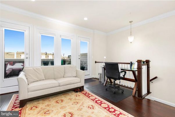 Home Office, Interior, Pendant Lights, Recessed Lighting, Wood Texture Flooring