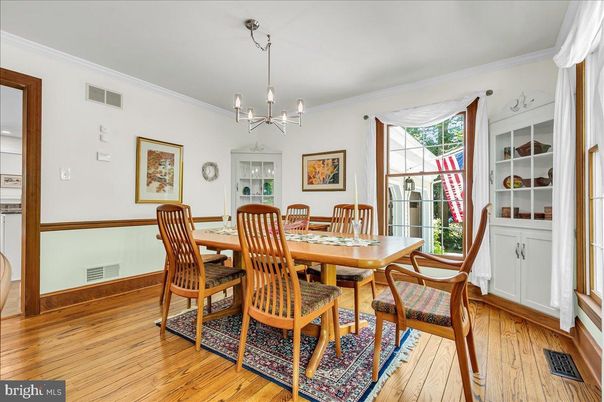 Chandelier, Dining room, Interior, Wood Texture Flooring