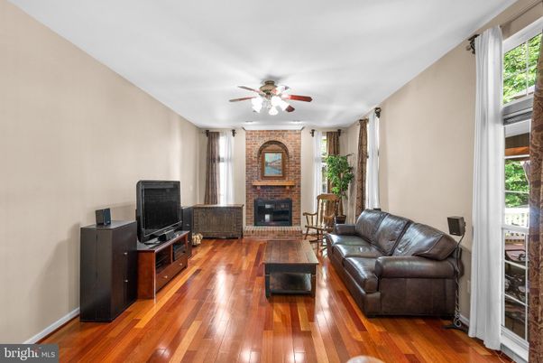 Fireplace, Interior, Living room, Stone Walls, Wood Texture Flooring