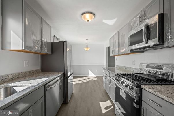 Interior, Kitchen, Pendant Lights, Stainless Steel Appliances, Wood Texture Flooring