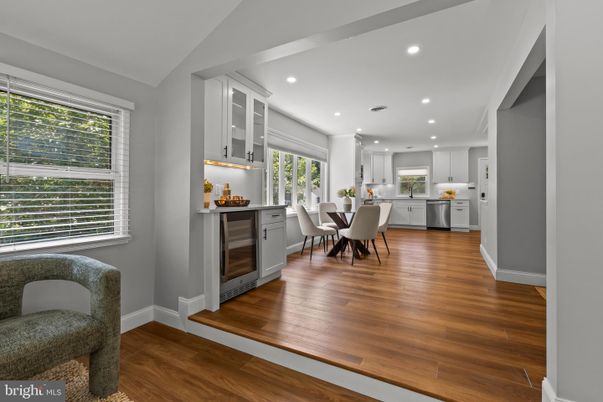 Home Office, Interior, Kitchen, Recessed Lighting, Wood Texture Flooring