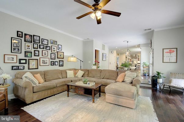 Dining room, Interior, Kitchen, Living room, Pendant Lights, Recessed Lighting, Stainless Steel Appliances, Wood Texture Flooring