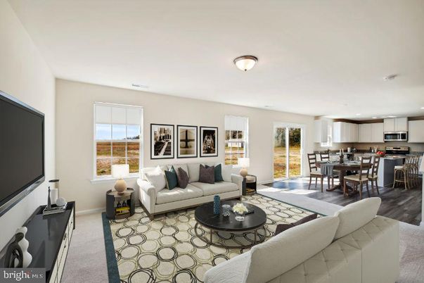 Dining room, Interior, Kitchen, Living room, Recessed Lighting, Stainless Steel Appliances, Wood Texture Flooring