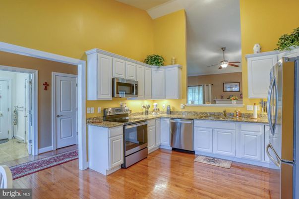 Interior, Kitchen, Stainless Steel Appliances, Wood Texture Flooring