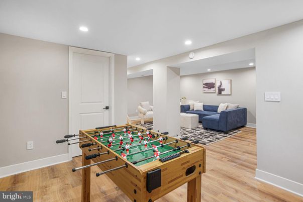 Game Room, Interior, Recessed Lighting, Wood Texture Flooring