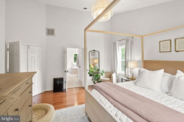Bedroom, Chandelier, Interior, Wood Texture Flooring