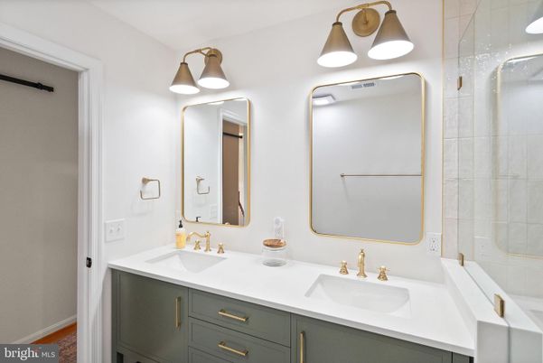 Bathroom, Dual Sink Vanities, Glass Shower, Interior