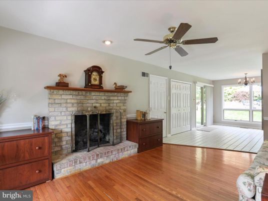 Fireplace, Interior, Recessed Lighting, Wood Texture Flooring