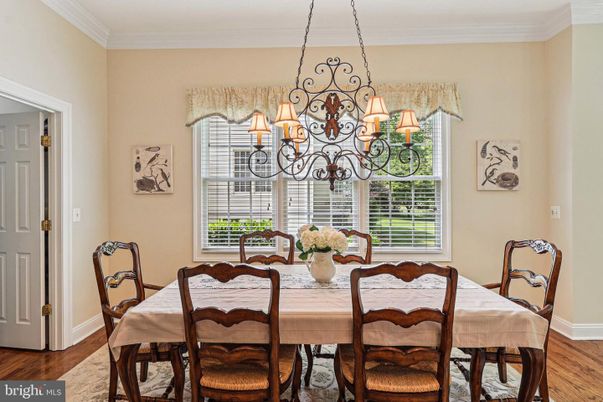 Chandelier, Dining room, Interior, Wood Texture Flooring