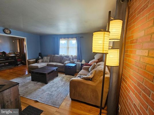 Interior, Living room, Stone Walls, Wood Texture Flooring