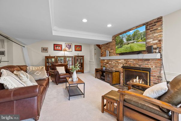 Fireplace, Interior, Living room, Recessed Lighting, Stone Walls
