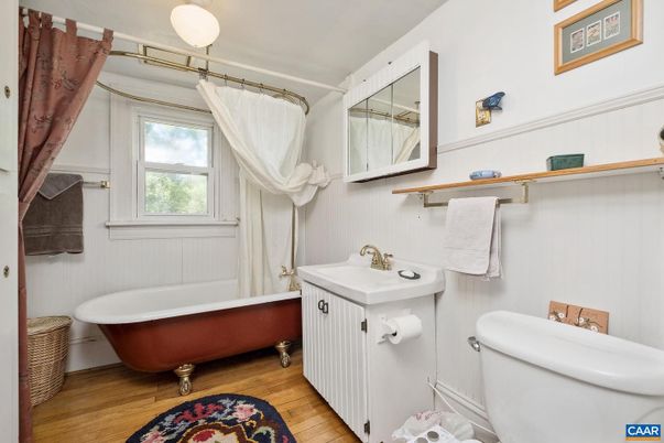 Bathroom, Free Standing Baths, Interior, Wood Texture Flooring