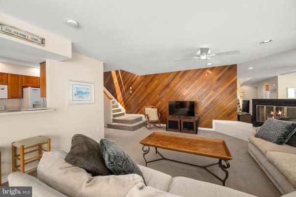 Fireplace, Interior, Living room, Recessed Lighting, Wooden Walls