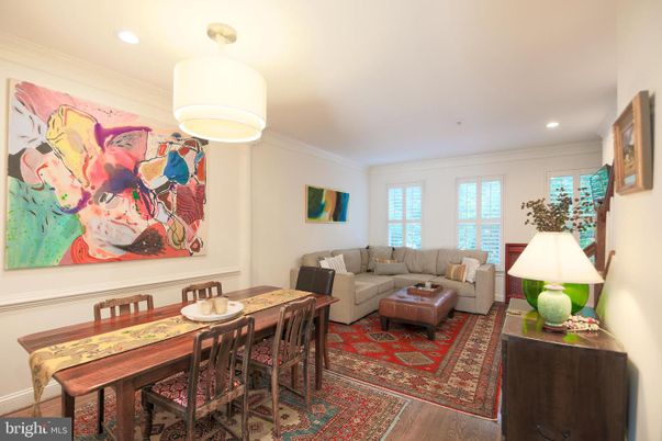 Dining room, Interior, Living room, Recessed Lighting, Wood Texture Flooring