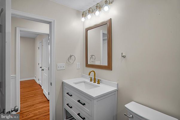 Bathroom, Dual Sink Vanities, Interior, Wood Texture Flooring