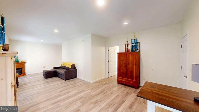 Fireplace, Interior, Recessed Lighting, Wood Texture Flooring