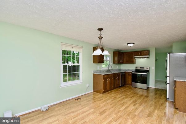 Interior, Kitchen, Pendant Lights, Stainless Steel Appliances, Wood Texture Flooring