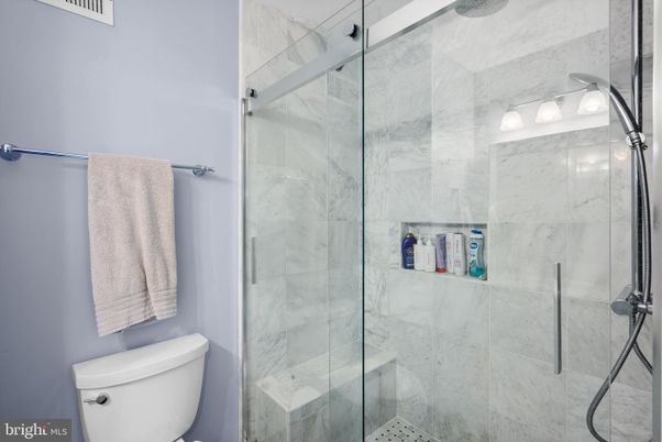Bathroom, Glass Shower, Interior, Marble Walls