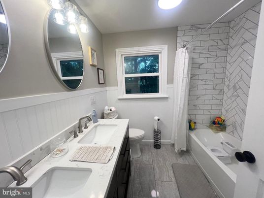 Bathroom, Dual Sink Vanities, Interior, Wood Texture Flooring