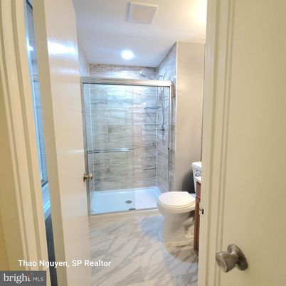 Bathroom, Glass Shower, Interior, Marble, Marble Walls, Recessed Lighting