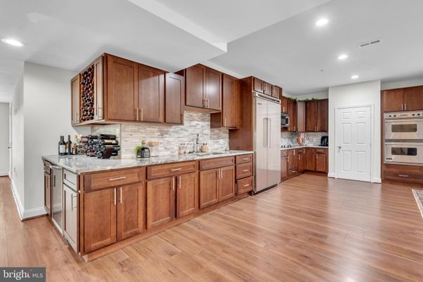 Interior, Kitchen, Recessed Lighting, Wood Texture Flooring