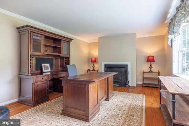Fireplace, Home Office, Interior, Wood Texture Flooring
