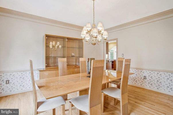 Chandelier, Dining room, Interior, Wood Texture Flooring