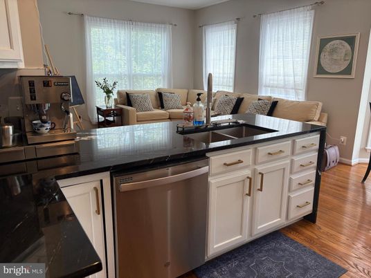 Interior, Kitchen, Living room, Stainless Steel Appliances, Wood Texture Flooring