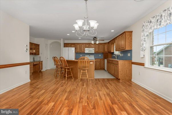 Chandelier, Interior, Kitchen, Recessed Lighting, Wood Texture Flooring