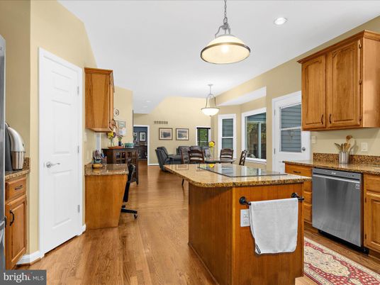 Dining room, Interior, Kitchen, Living room, Pendant Lights, Recessed Lighting, Wood Texture Flooring