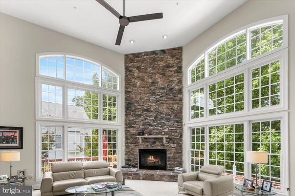 Fireplace, Interior, Living room, Recessed Lighting, Stone Walls