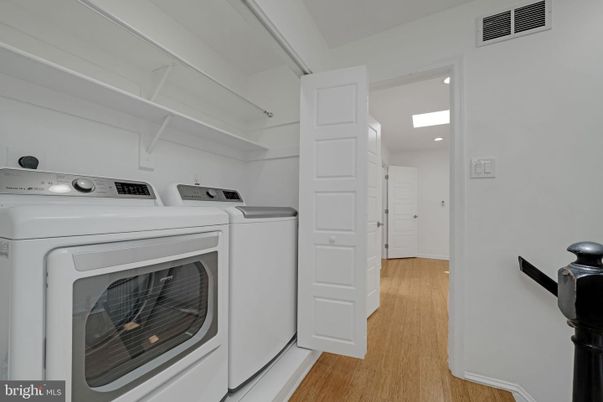 Interior, Recessed Lighting, Utility Closets, Washer, Wood Texture Flooring