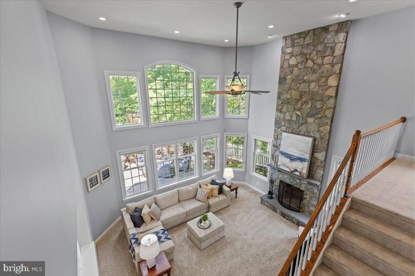 Fireplace, Interior, Living room, Recessed Lighting, Stone Walls