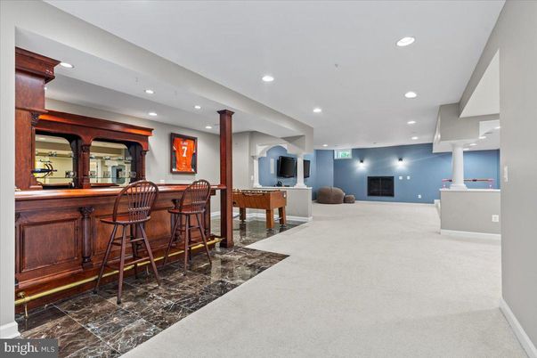 Billiard Table, Game Room, Interior, Recessed Lighting