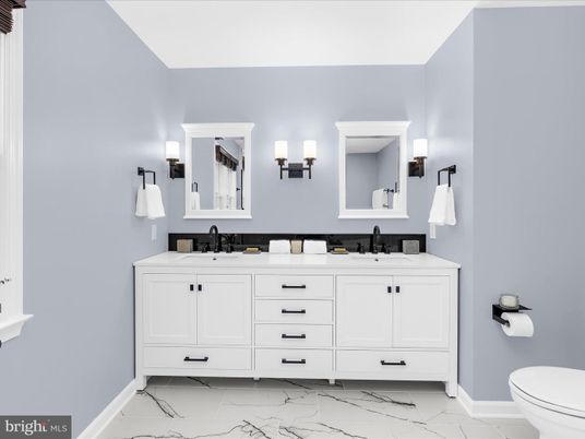 Bathroom, Dual Sink Vanities, Interior, Marble