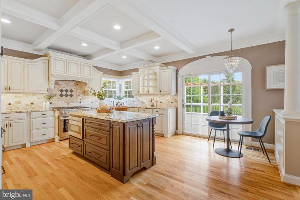 Chandelier, Interior, Kitchen, Recessed Lighting, Wood Texture Flooring