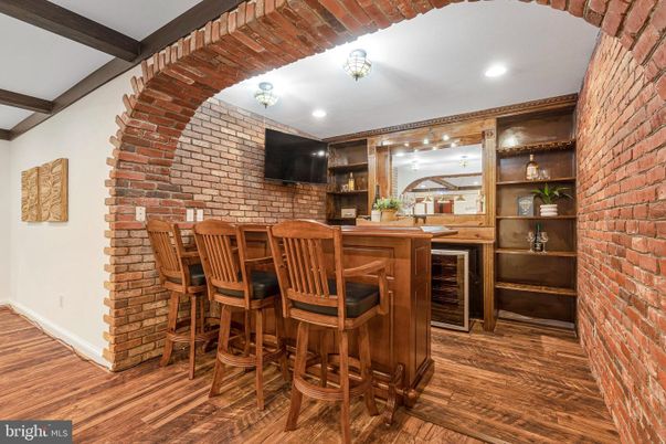 Interior, Recessed Lighting, Stone Walls, Wooden Beams, Wood Texture Flooring