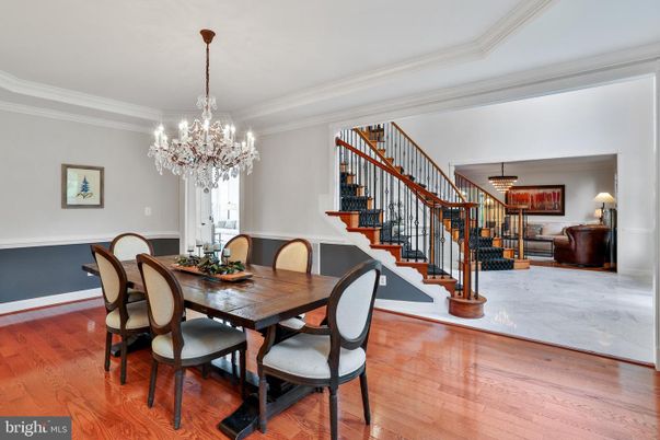 Chandelier, Dining room, Interior, Marble, Wood Texture Flooring