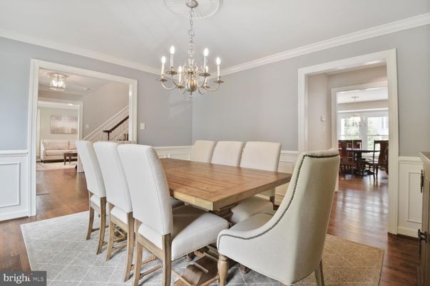 Chandelier, Dining room, Interior, Wood Texture Flooring