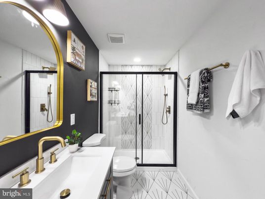 Bathroom, Glass Shower, Interior, Marble, Recessed Lighting