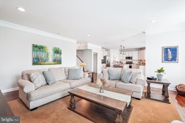 Interior, Kitchen, Living room, Pendant Lights, Recessed Lighting, Stainless Steel Appliances, Wood Texture Flooring